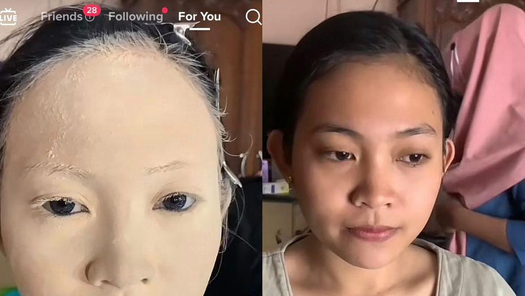 Viral Transformasi Pengantin Makeup bak Ditepungin, Wajahnya Jadinya Begini