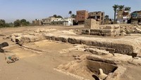 Sphinx ini memakai nemes, hiasan kepala kerajaan yang umum dipakai firaun Mesir sebagai lambang kekuasaan. Di atas dahinya, terdapat uraeus, yakni ular kobra Mesir yang menyimbolkan kedaulatan, kebangsawanan, dewa, dan otoritas layaknya tuhan. Patung tersebut sangat indah. Wajahnya bercirikan fitur kerajaan yang digambarkan dengan cukup tepat,” kata Dr El Damaty. “Jejak senyumnya bisa dilihat di ujung mulutnya yang memiliki lesung pipit di kedua sisi. Ada bekas kuning dan merah di wajah,” imbuhnya. (Foto: Kementerian Pariwisata dan Kepurbakalaan Mesir)