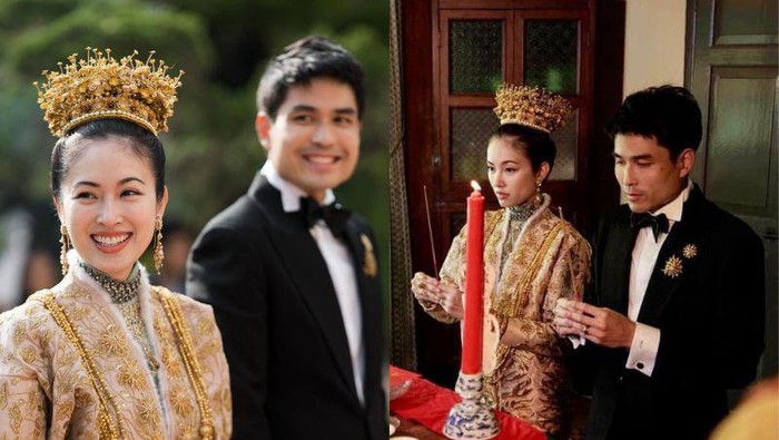 Pernikahan Nong Poy Setelah menjalin hubungan selama beberapa saat, Nong Poy dan Oak Phakwa akhirnya resmi menjadi sepasang suami-istri. (Foto: Facebook/Harper's BAZAAR | Instagram @poydtreechada)