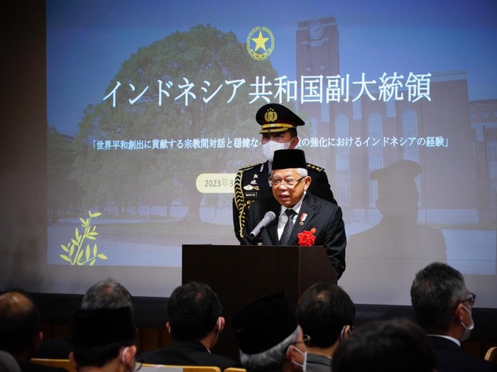Wapres Maruf Amin jadi pembicara di Universitas Kyoto, Jepang, Rabu (8/3/2023).