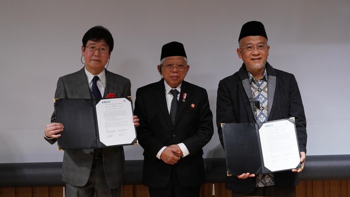 Wapres Maruf Menyaksikan Kerjasama Keuangan Syariah