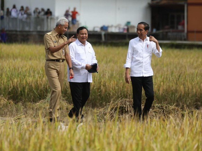 Ganjar Pranowo, Prabowo Subianto, dan Jokowi