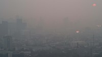 Polusi udara ini disebabkan aktivitas pembakaran ladang dan hutan.