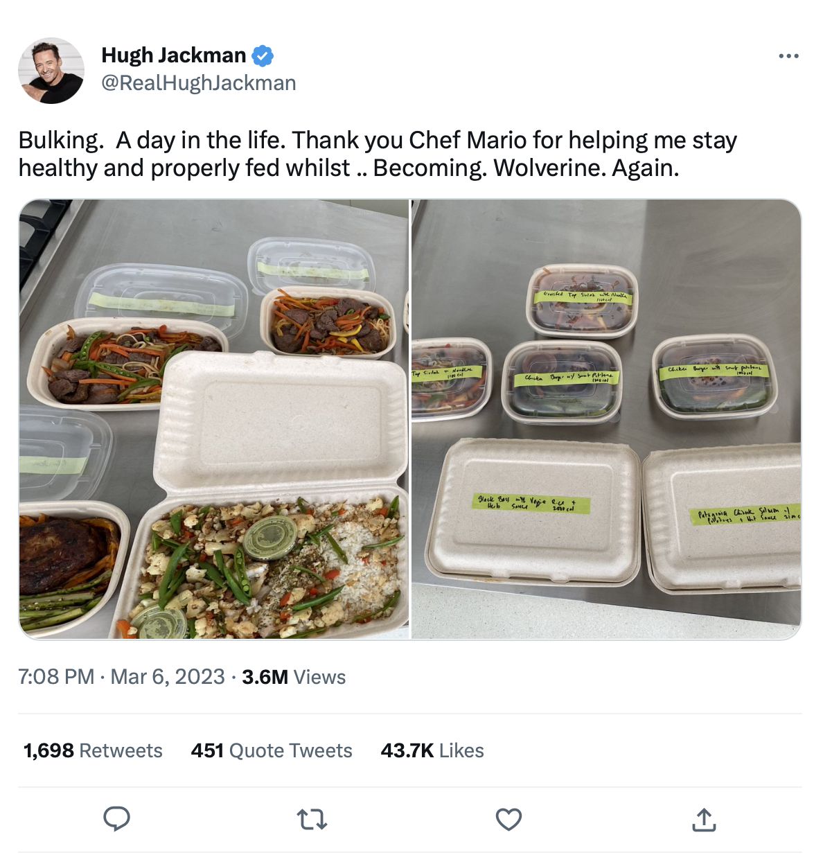Hugh Jackman Rela Makan 8.000 Kalori Sehari Demi Perankan Wolverine