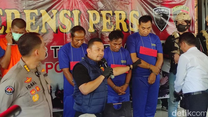 Komplotan maling spesialis nasabah bank di Mapolda Jateng, Kamis (9/3/2023).
