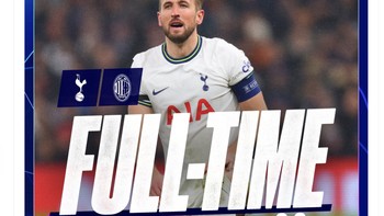 Akun resmi Spurs tidak berkomentar apa-apa, hanya menyajikan hasil imbang semalam. Foto: Twitter