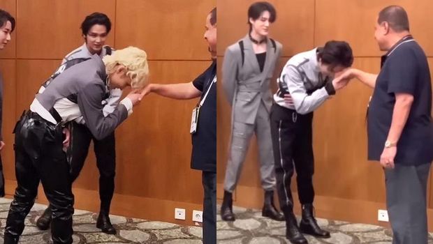 Potret Pak Muh disalim member NCT Dream