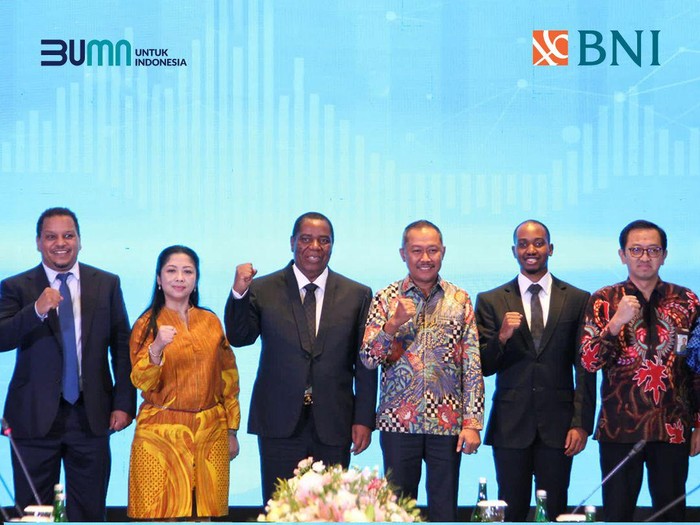 PT Bank Negara Indonesia (Persero) Tbk atau BNI menyambut kunjungan delegasi dari Afrika Selatan yang siap untuk menjajaki potensi bisnis di kedua negara. Kunjungan tersebut diterima oleh pihak BNI di Menara BNI, Jakarta, Selasa (7/3).