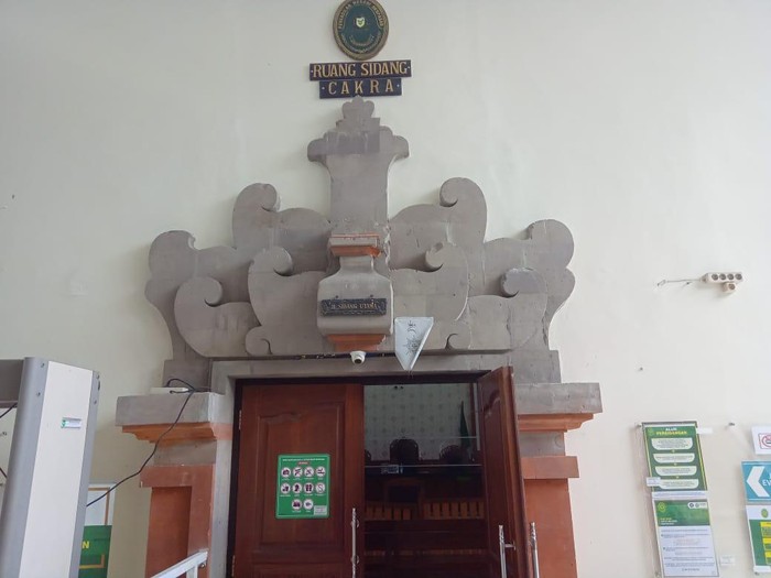 Ruang sidang PN Denpasar, tempat sidang kasus korupsi mantan pegawai Kantor Pos Baturiti, Tabanan.