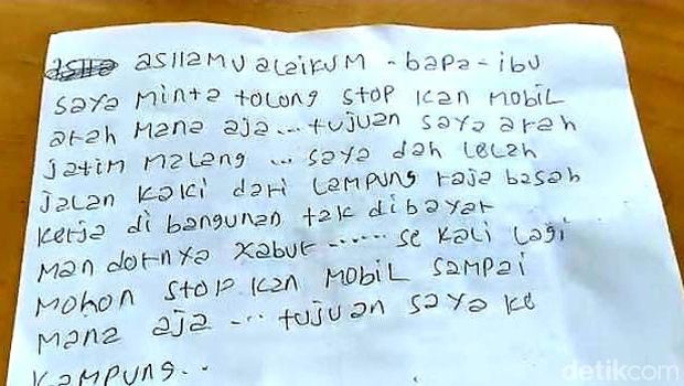 Sutikno saat terdampar di Klari, Karawang