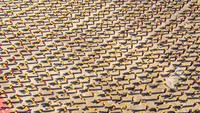 Pemandangan udara para siswa yang melakukan aerobik di Jian, Provinsi Jiangxi, China. (Li Fusun/Getty Images)  
