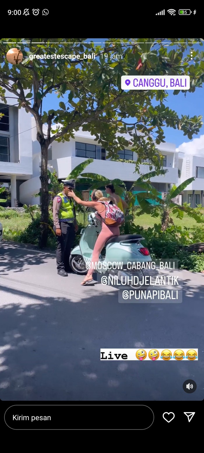 Viral bule berdebat dengan polisi di Jalan Tibubeneng, Kecamatan Kuta Utara, Badung, Bali. (Dok. Polda Bali)