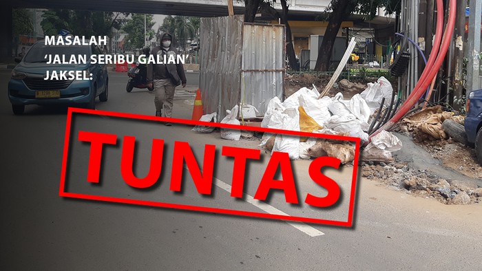 Jalan seribu galian di Jl Kuningan Barat, Jaksel, tuntas. (Repro: Mindra/detikcom)