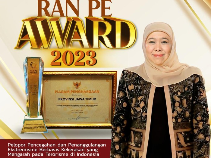 Penghargaan RAN PE Award 2023 untuk provinsi Jatim