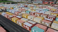 Penampakan komplek kontainer di Hatay, Turki, Kamis (9/3/2023).  