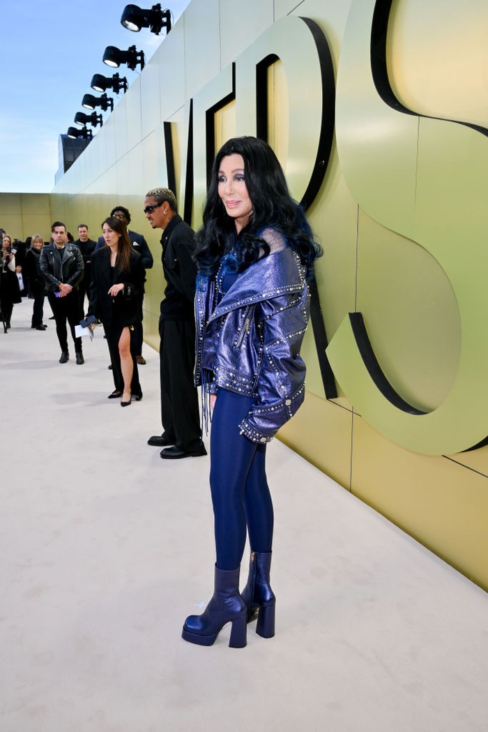 Cher at the Versace Fall-Winter 2023 Fashion Show held at Pacific Design Center on March 9, 2023 in West Hollywood, California. (Photo by Michael Buckner/Variety via Getty Images)