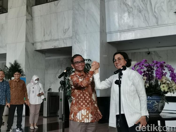 Mahfud Md dan Sri Mulyani Bertemu Bahas Harta dan Transaksi Tak Wajar