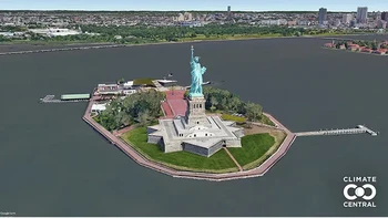 Monumen Nasional Patung Liberty, New York, Amerika Serikat Foto: Climatecentral.org