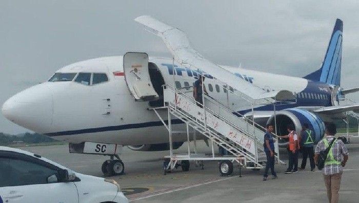 Pesawat Trigana Air ditembaki usai lepas landas di Yahukimo, Papua Pegunungan, Sabtu (11/3/2023).
