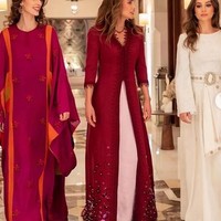 Tampak juga hadir Rajwa Al Saif, tunangan Pangeran Hussein dari Yordania. Ia tampil cantik dengan gamis. Foto: dok. Instagram