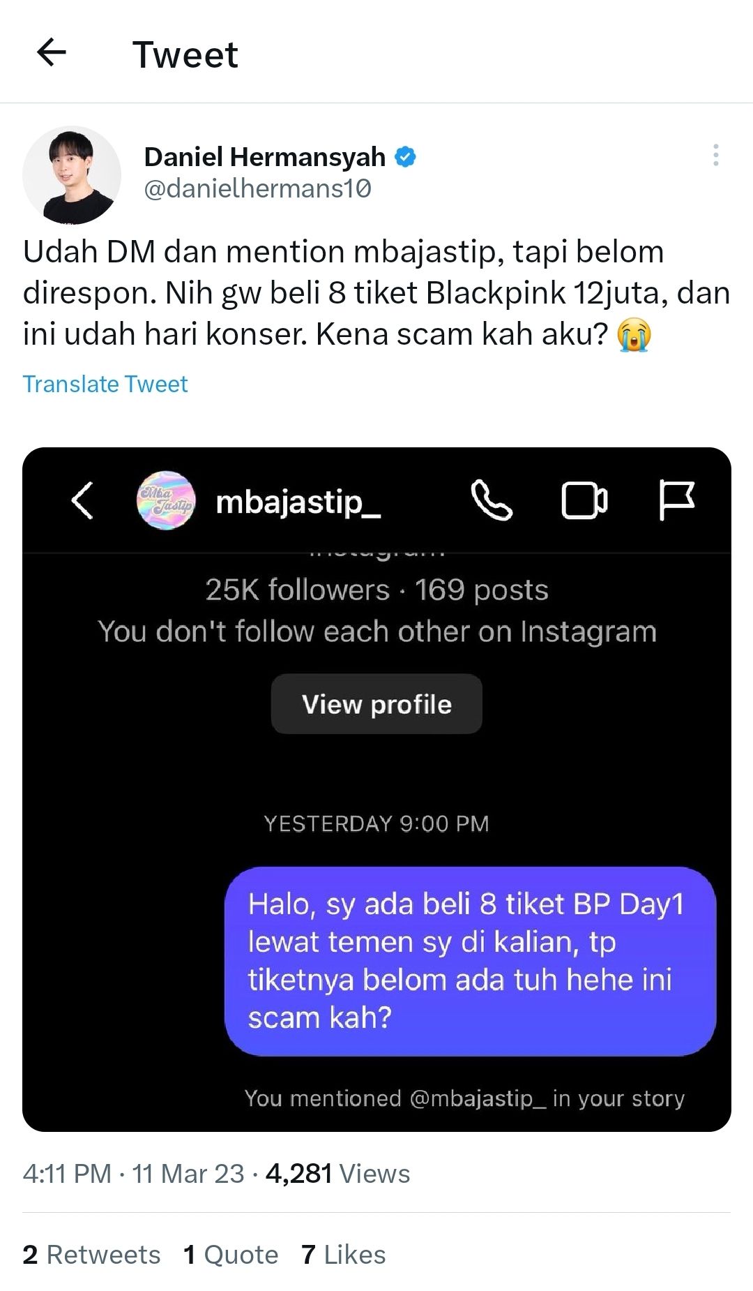 Dugaan Penipuan Jastip Tiket Konser BLACKPINK