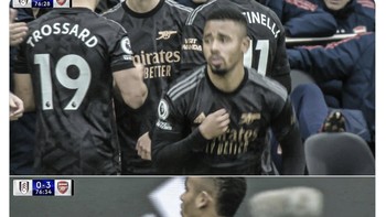 Momen kembalinya Gabriel Jesus yang sudah dinantikan para fans Arsenal. Foto: Twitter