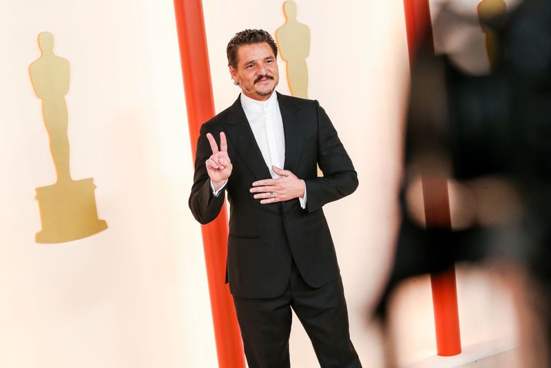 Salma Hayek and Pedro Pascal at the 95th Annual Academy Awards held at Ovation Hollywood on March 12, 2023 in Los Angeles, California. (Photo by Lexie Moreland/WWD via Getty Images)