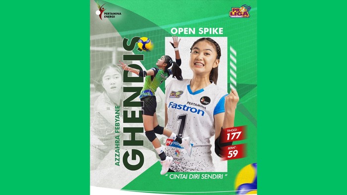 Azzahra Dwi Febryani alias Ghendis, pemain Jakarta Pertamina Fastron.