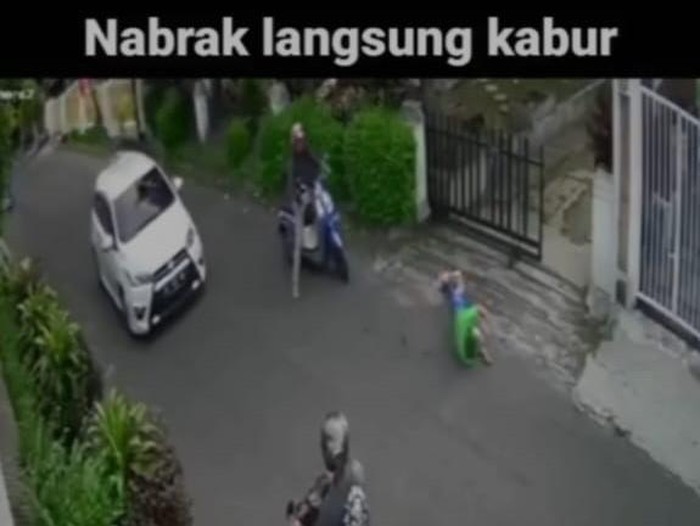 Beredar video peristiwa tabrak lari di Jogja. Foto diunggah Senin (13/3/2023).