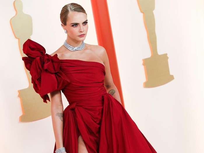 Cara Delevingne at the 95th Annual Academy Awards held at Ovation Hollywood on March 12, 2023 in Los Angeles, California. (Photo by Lexie Moreland/WWD via Getty Images)