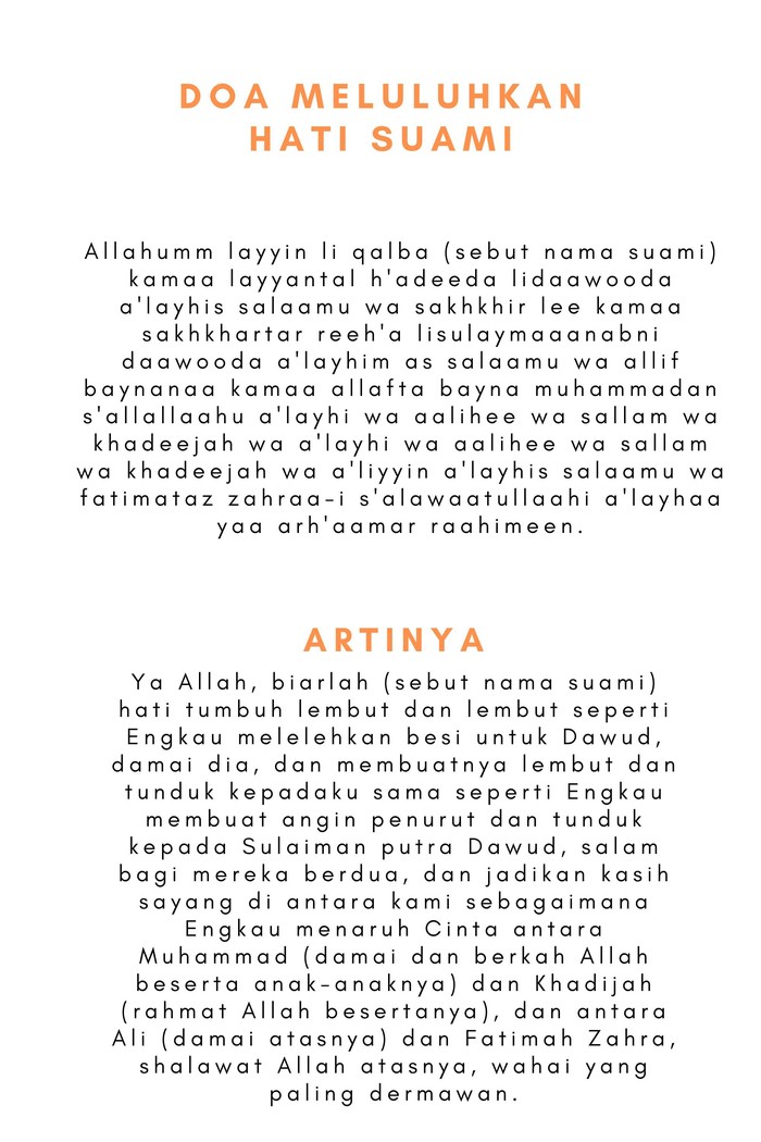 Doa Meluluhkan Hati Suami