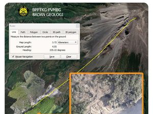 Foto Udara Luncuran Awan Panas Merapi hingga 3,7 Km
