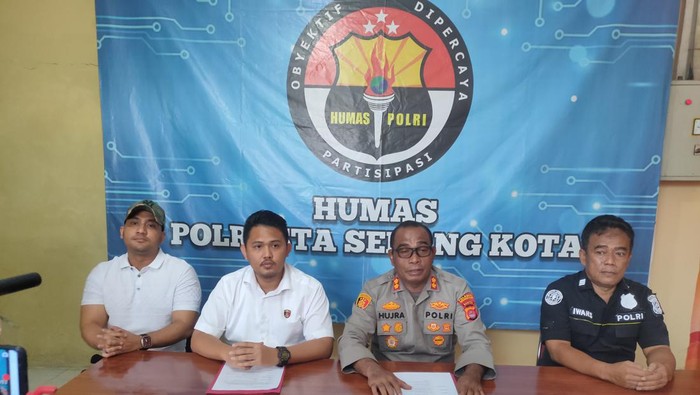 Konferensi pers di Polresta Serang (Bahtiar-detikcom)