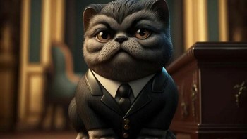 Gomez Addams Kitty. Foto: Boredpanda/Dreams AI