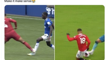Anthony dinilai tidak adil, pasalnya Van Dijk yang lebih parah pelanggarannya dikartu kuning, sementara Casemiro lebih dulu menyentuh bola dikartu merah. Foto: Twitter