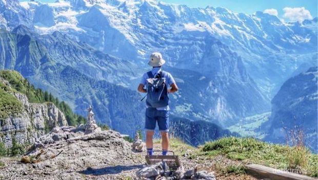 Mendaki Pegunungan Alpen dari Desa Murren, Swiss Cantiknya pemandangan dari puncak Schilthorn