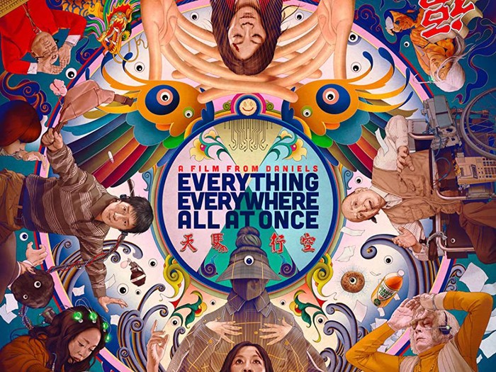 Poster film film Everything Everywhere All at Once yang memborong penghargaan di Oscar 2023.