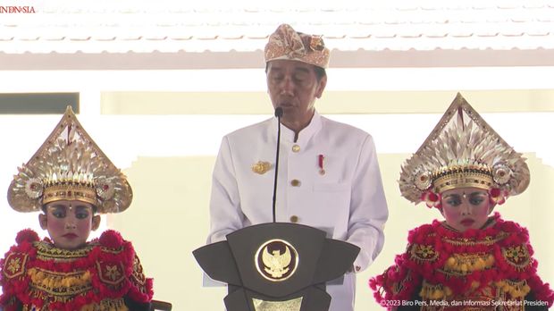 Presiden Jokowi Resmikan Fasilitas Kawasan Suci Pura Agung Besakih, Karangasem, 13 Maret 2023 (Tangkapan layar youtube Setpres RI)