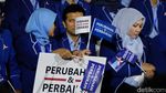 Potret AHY Beri Pidato Politik, Kader Demokrat Menyemut