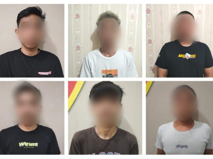 Enam pria yang diduga sebagai muncikari prostitusi online diamankan tim Sat Reskrim Polresta Banyumas di wilayah kota Purwokerto, Maret 2023.