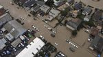 Foto Udara Banjir California Imbas Cuaca Buruk-Tanggul Jebol