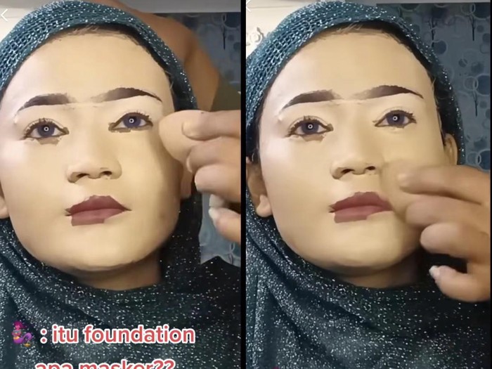 Hasil makeup viral di media sosial. Hasil makeup viral di media sosial.
