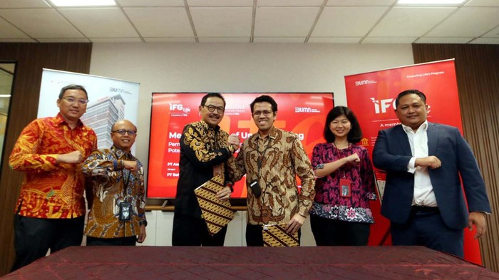 IFG Life-Bahana Sinergi Optimalisasi Aset IFG Life bersinergi dengan Bahana TCW Investment Management. Kerja sama ini untuk pemanfaatan layanan jasa dan potensi kedua beleh pihak.