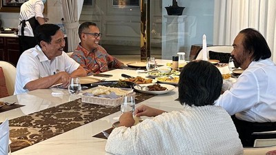 Potret Luhut dan Surya Paloh Kembali Makan Siang Bareng