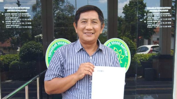 Bambang Pudjianto (64), pihak yang mengaku pemilik tanah Pasar Sangkalputung menggugat Pemkab Banyumas Rp 20 miliar. Foto diunggah Rabu (15/3/2023).