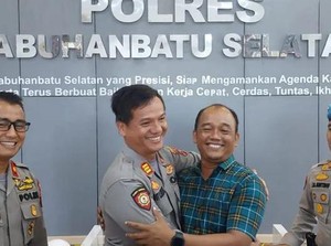 Kapolsek Torgamba dan Anggota Berdamai dan Pelukan Usai Ribut soal Asrama