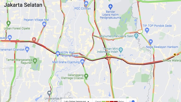 Lalin tersendat di sejumlah titik ruas Tol Jatiwarna, Bekasi hingga Tol Cilandak, Jaksel, Rabu (15/3/2023) pagi.