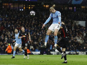 Haaland Hat-rick, Man City Ungguli RB Leipzig  3-0 di Babak Pertama