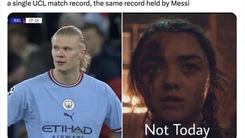 Netizen pun curiga Pep Guardiola tidak mau rekor Messi dipecahkan Haaland, setidaknya saat ini. Foto: Twitter