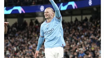 Berapa gol yang kamu cetak, Haaland? Lima! Foto: Twitter